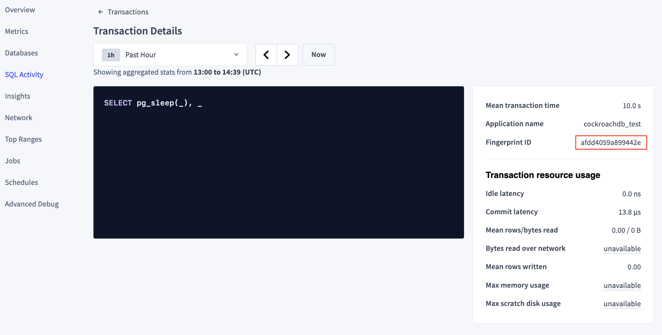Transactions Details page